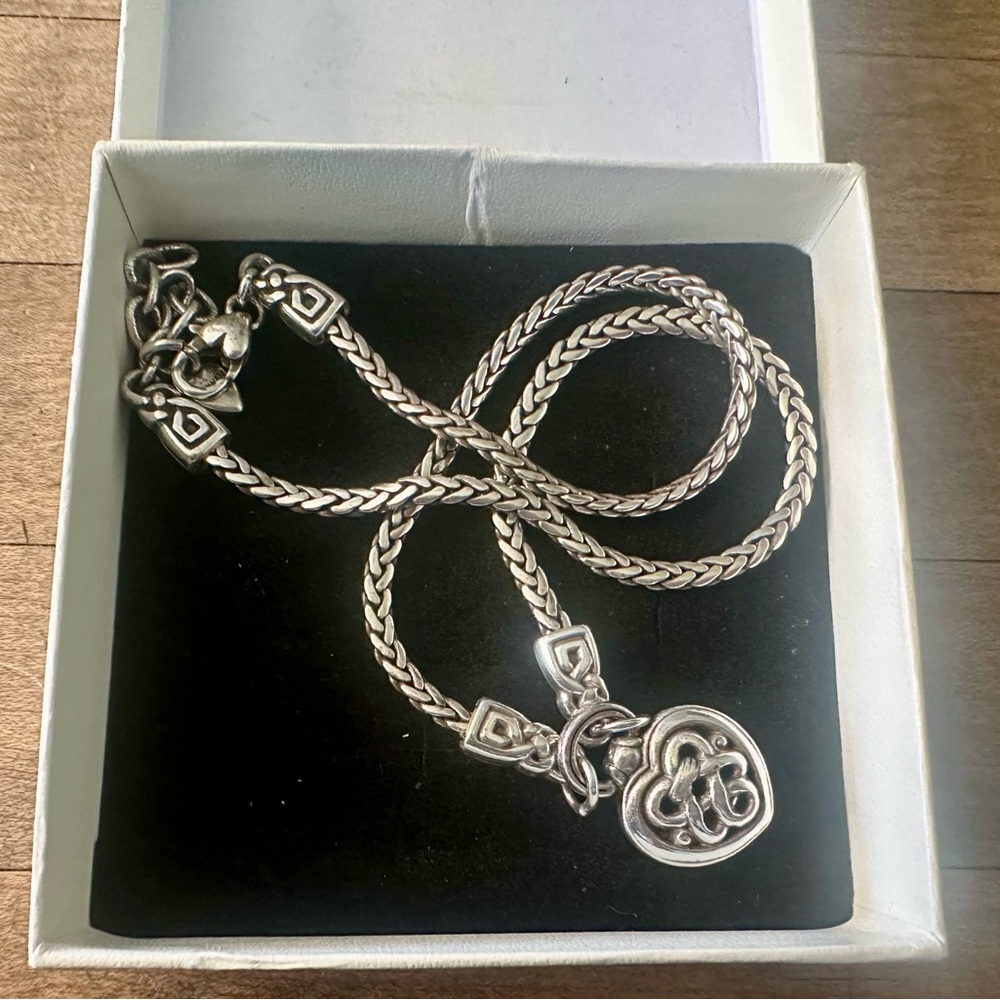 Brighton Silver Plated Adjustable Scroll Heart Ne… - image 6